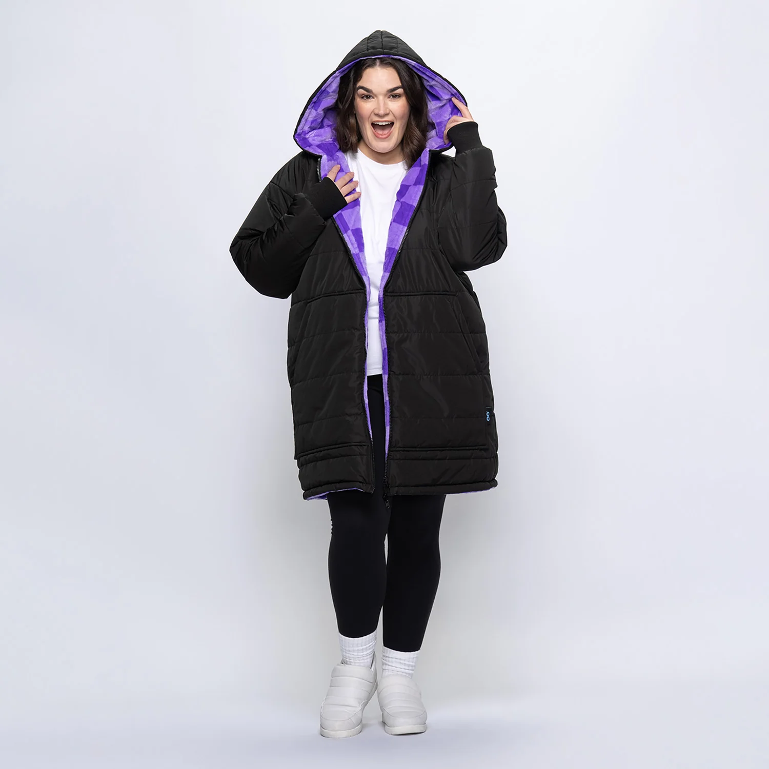 Black/Lilac Checker Print - Image 4