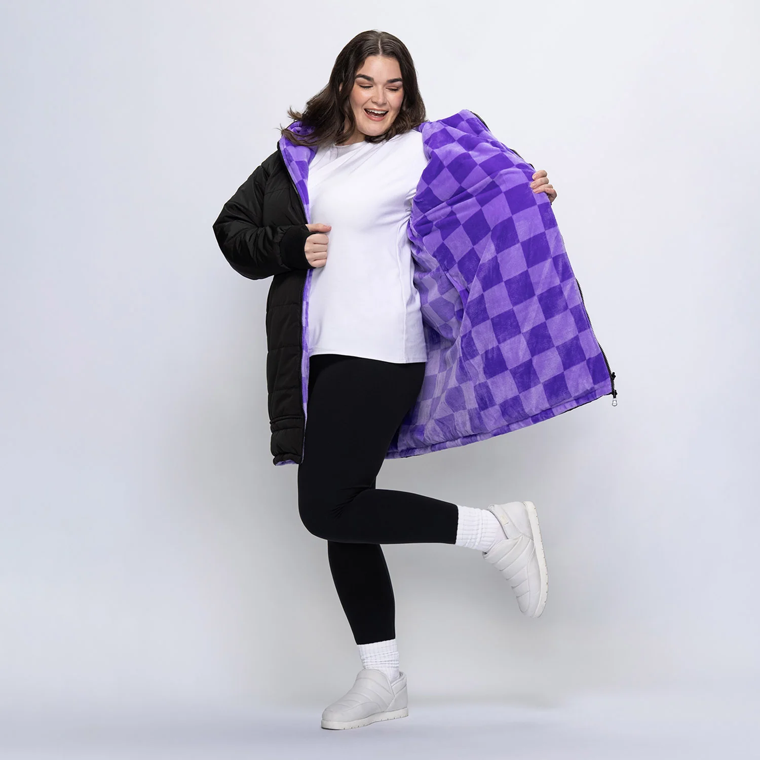 Black/Lilac Checker Print - Image 6